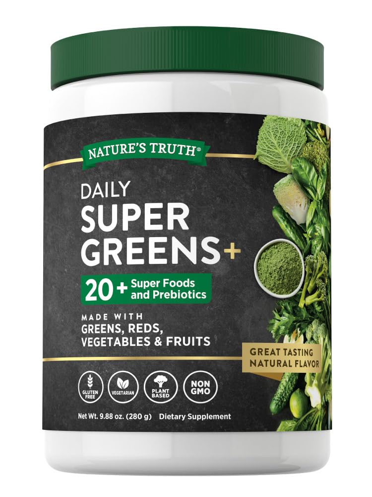 Nature's Truth Super Greens powder tub