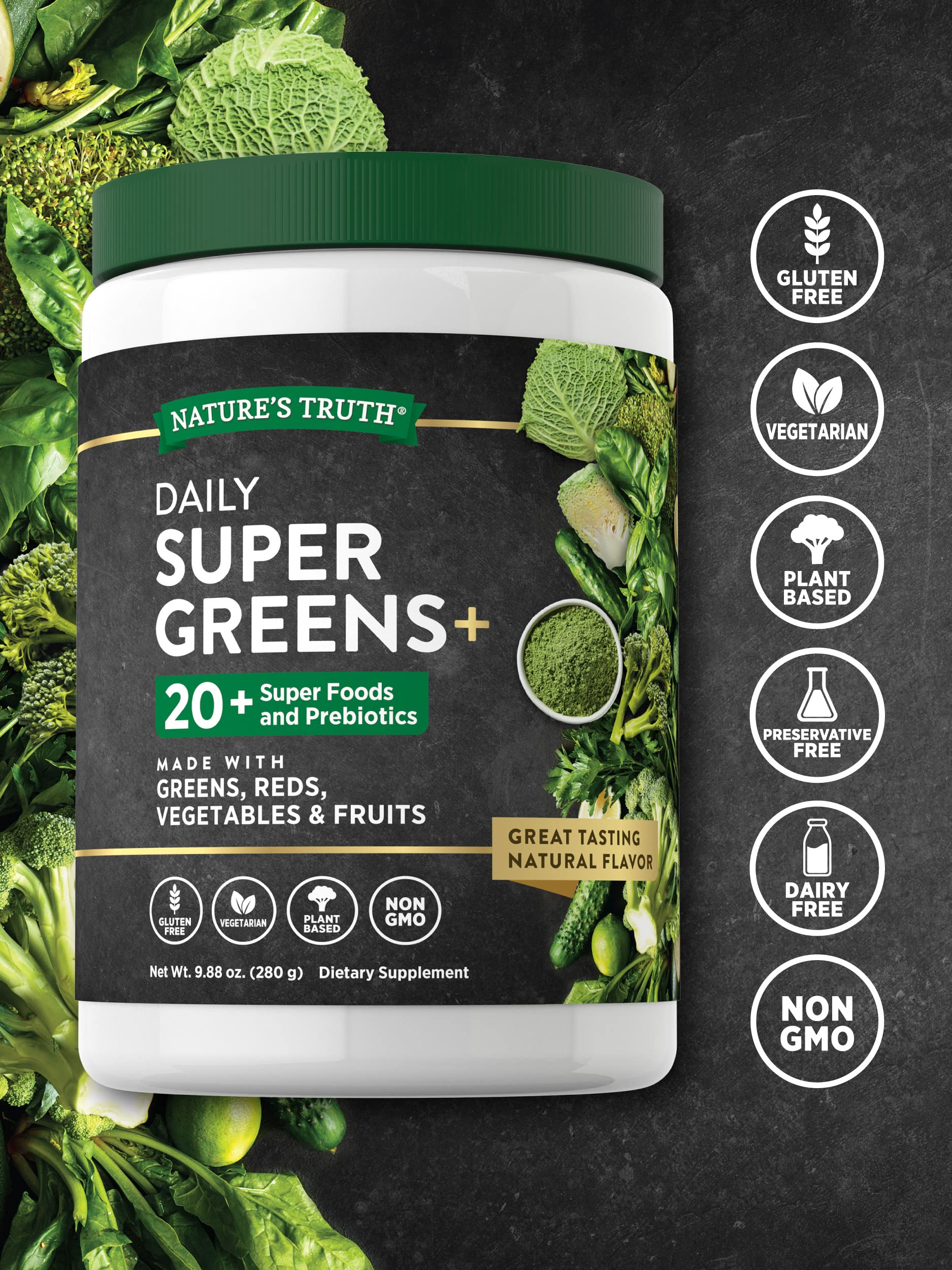 Prebiotics and greens components highlight