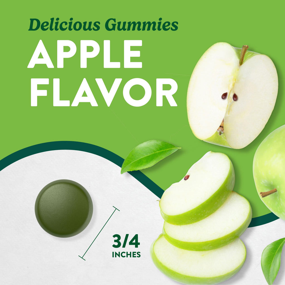 Nature's Truth two gummies beside a ruler showing convenient serving size
