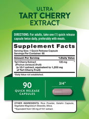 Front packaging of Nature's Truth Tart Cherry Extract Capsules - 1200 mg, 90 count