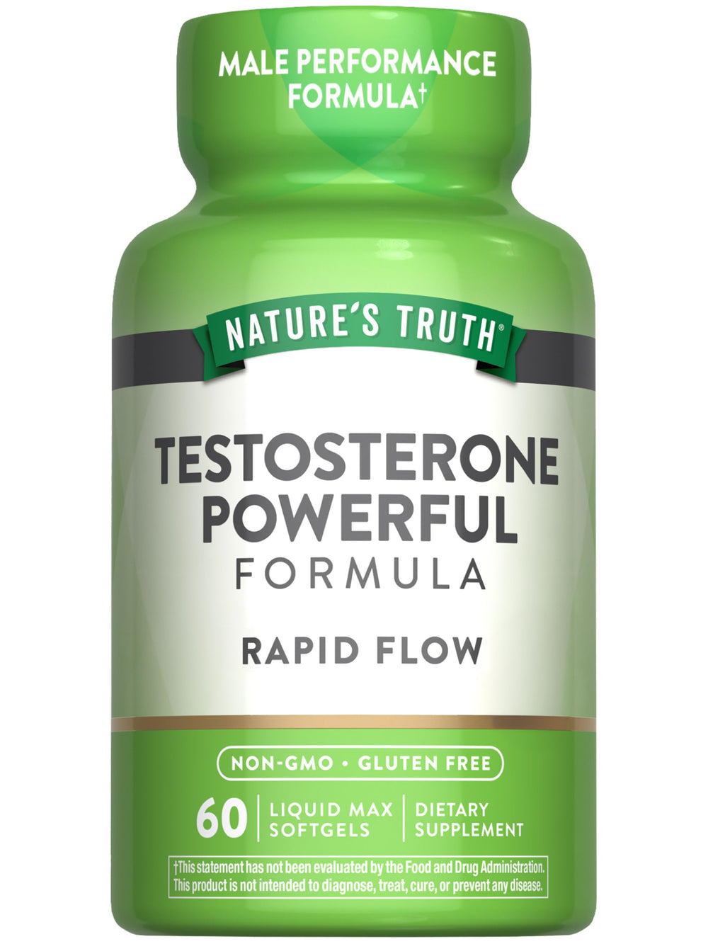 Nature's Truth testosterone supplement bottle front view supports daily vitality