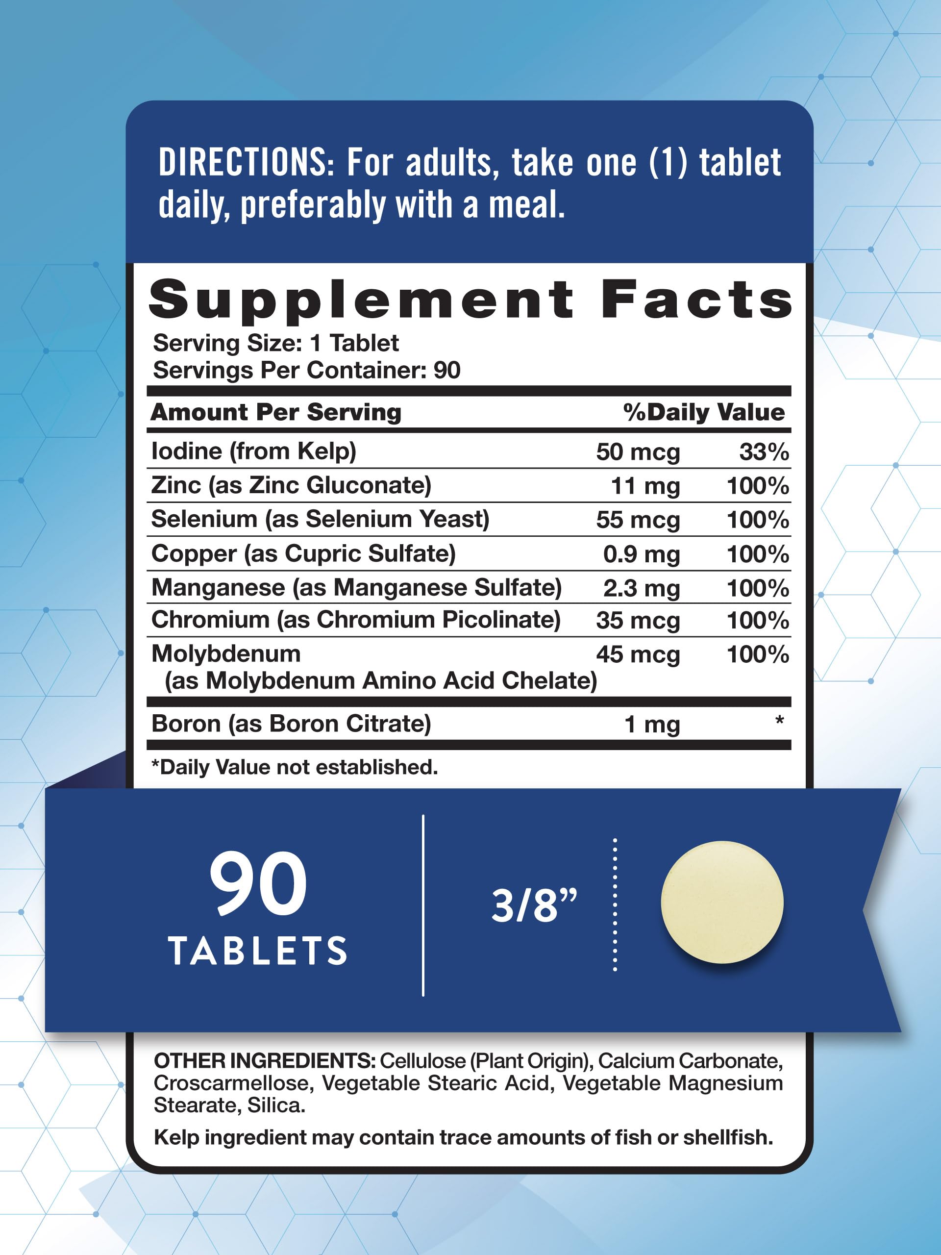 Close-up of daily trace minerals tablets for mineral support