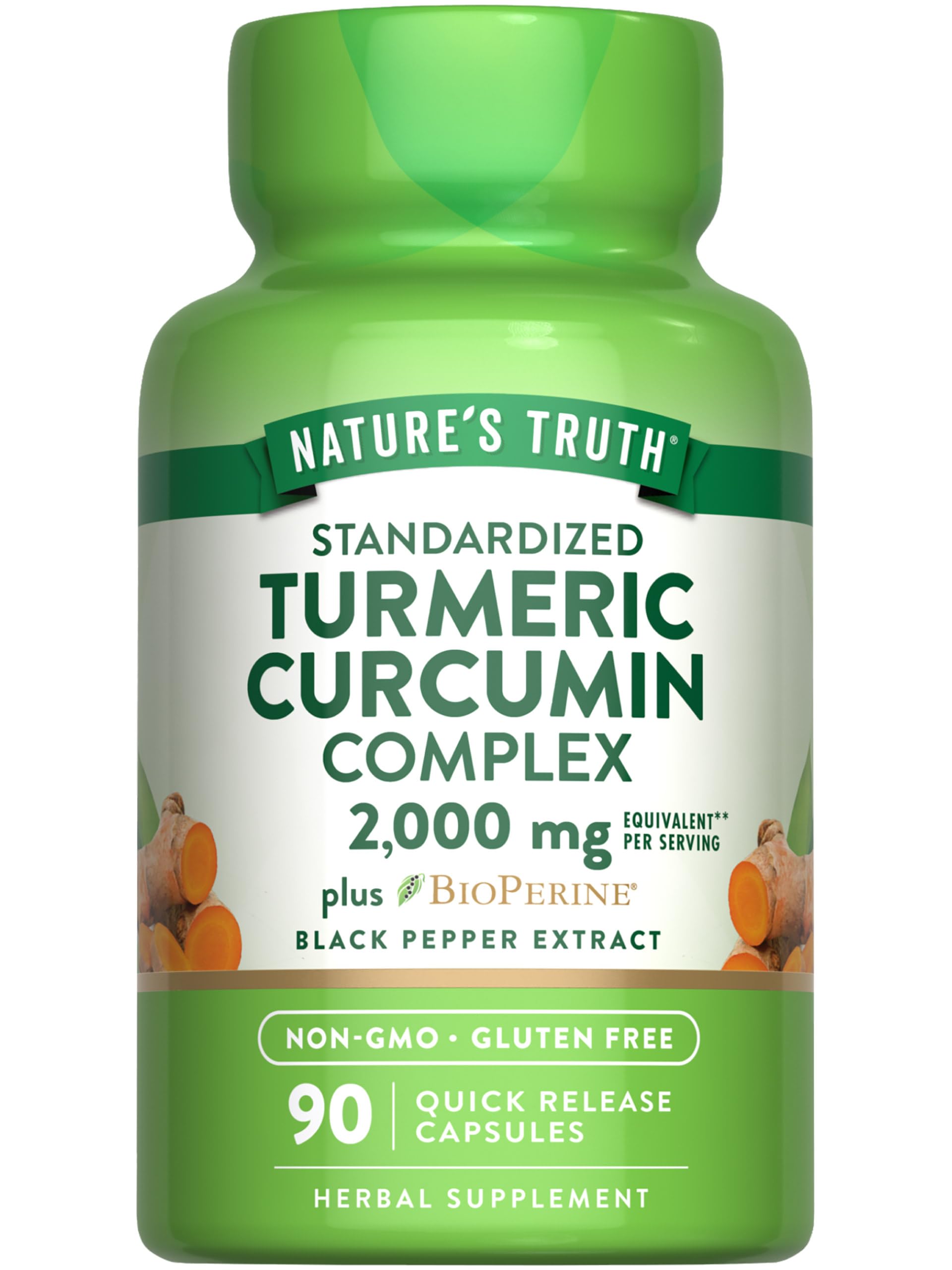 Nature's Truth Turmeric Curcumin Capsules bottle, 2000mg, 90 count
