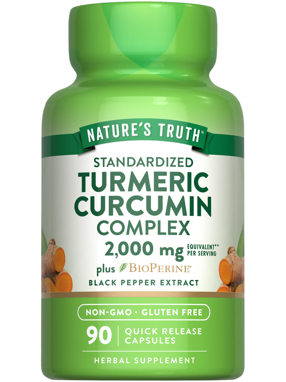 Nature's Truth Turmeric Curcumin Capsules bottle, 2000mg, 90 count