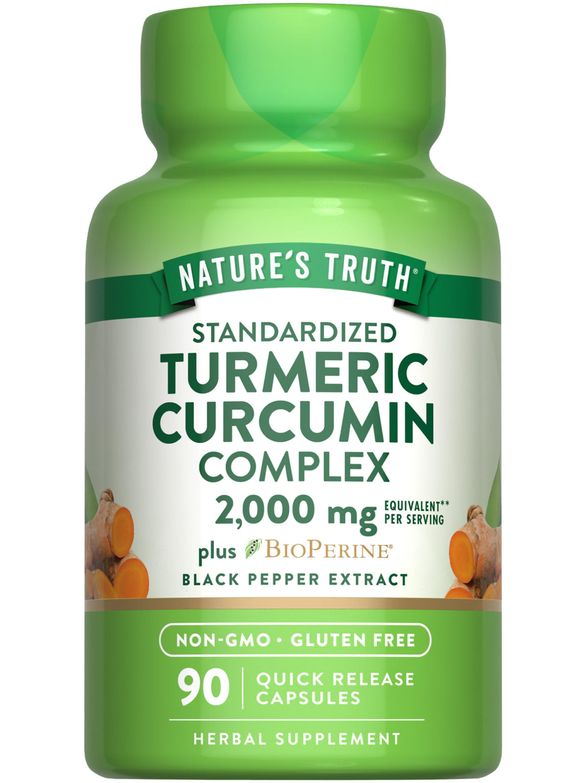 Nature's Truth Turmeric Curcumin Capsules bottle, 2000mg, 90 count