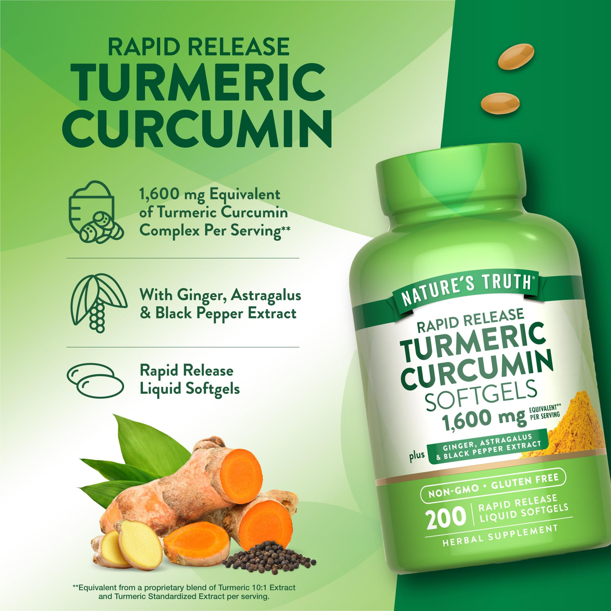 Non-GMO certification label on turmeric bottle