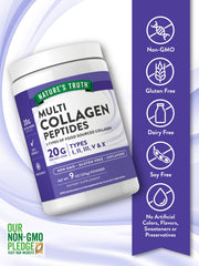 Unflavored collagen powder mixing into hot or cold beverage