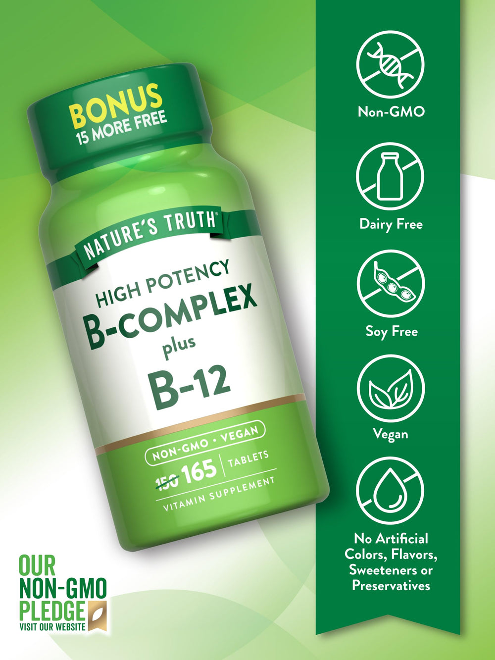 Vitamin B Complex 165-count label display