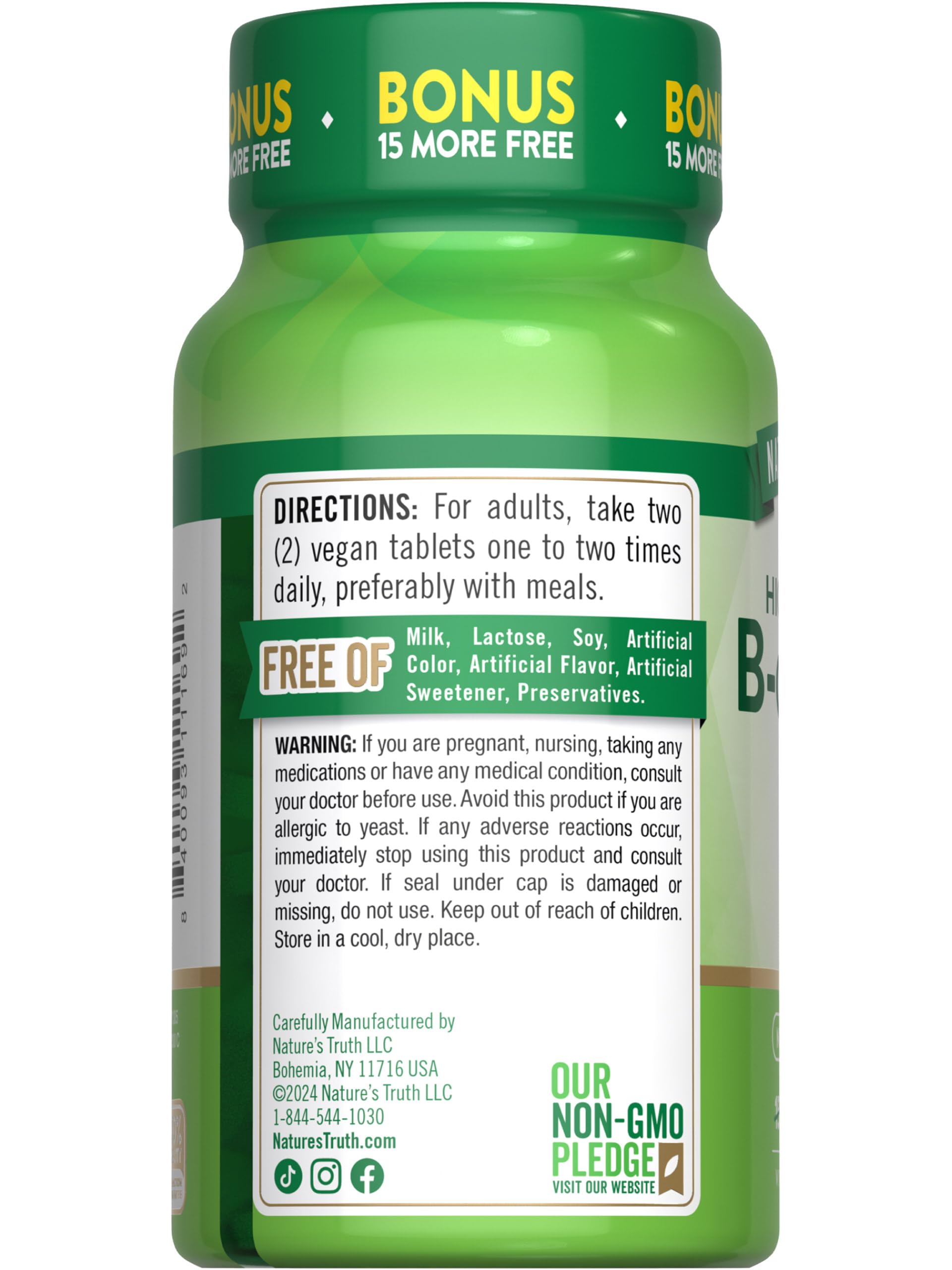 Packaging of Nature's Truth Vitamin B Complex bottle