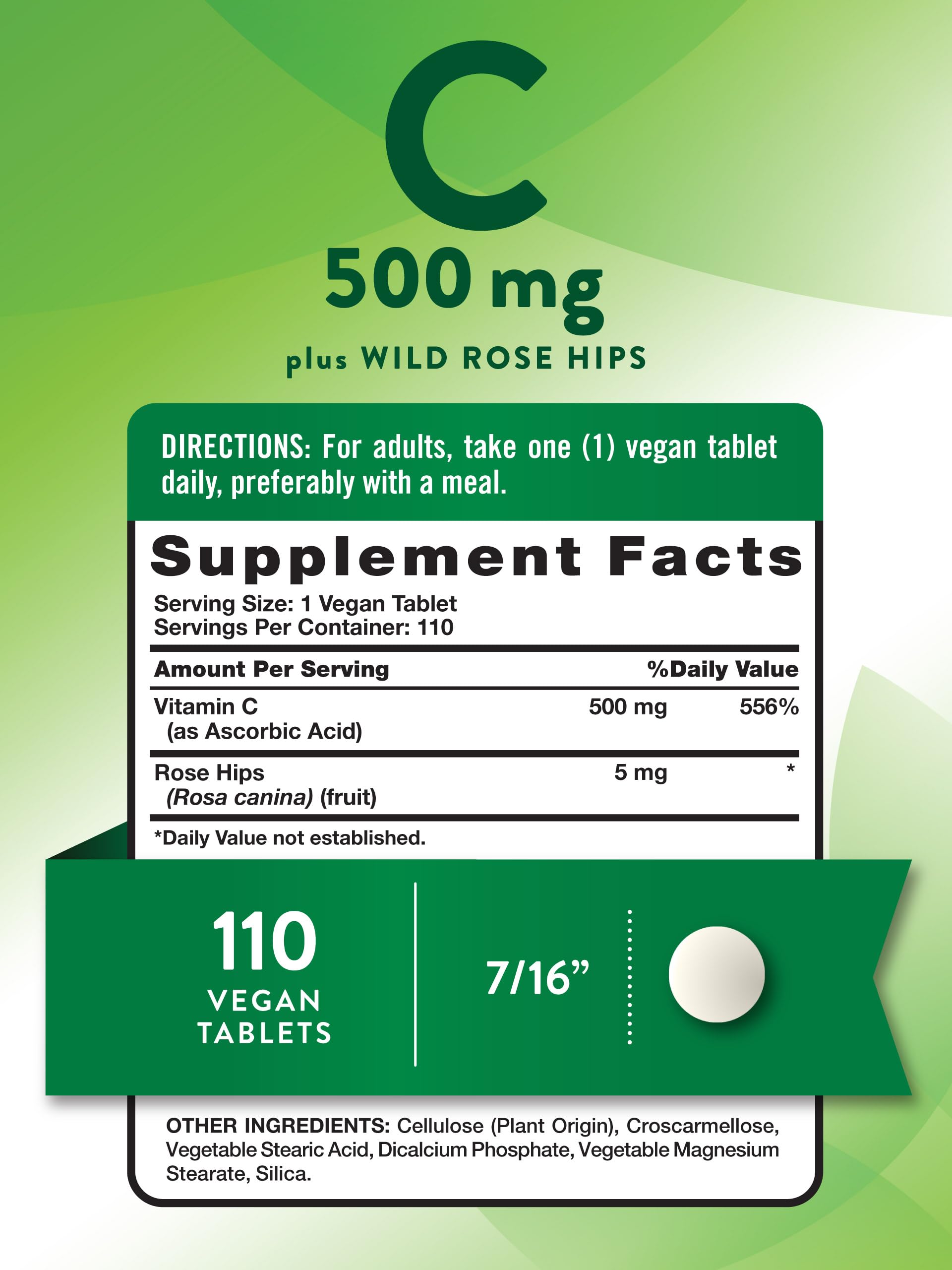 Close-up image of Rose Hips and Vitamin C 500 mg ingredients