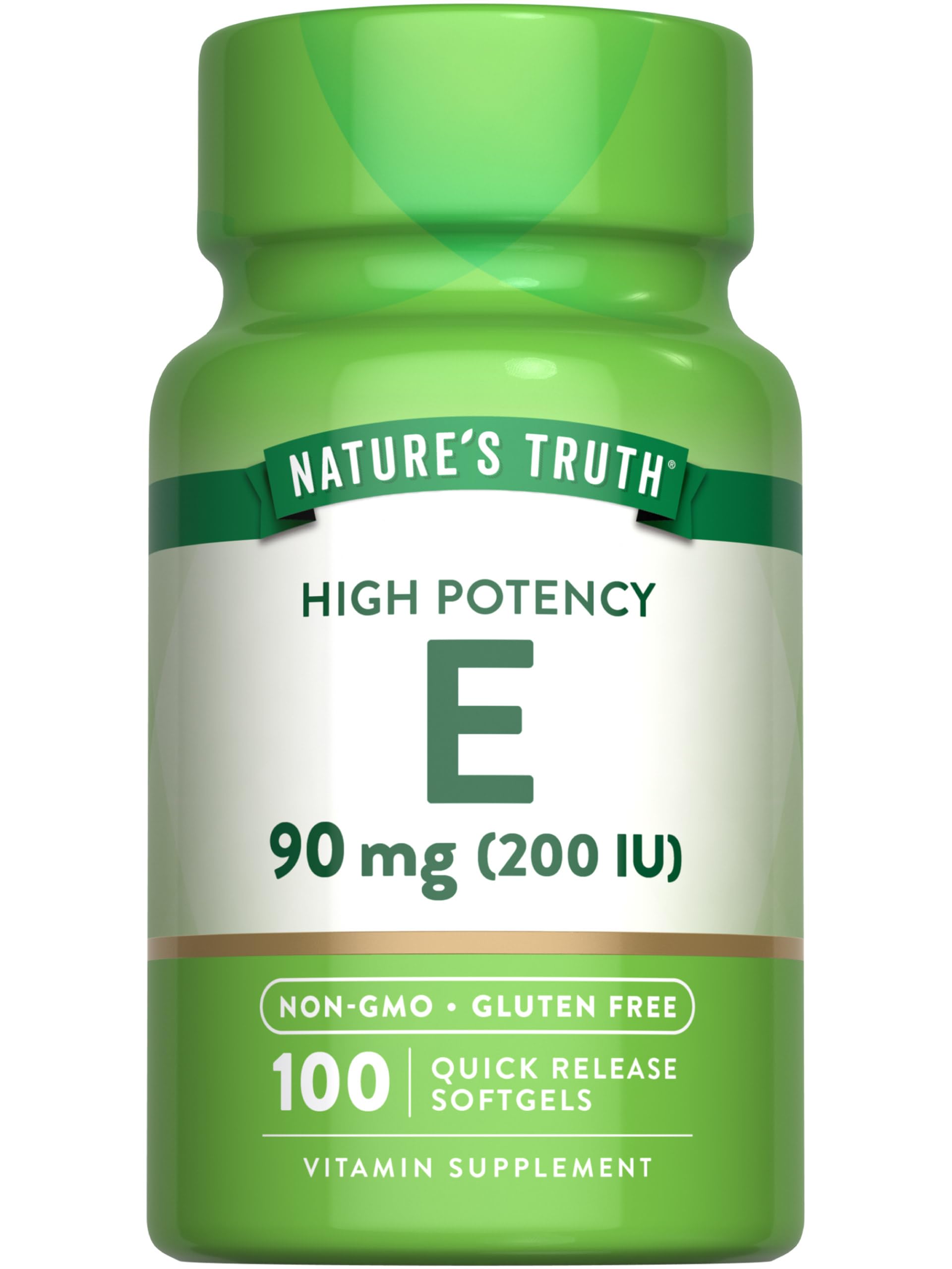 Nature's Truth Vitamin E Softgels bottle label