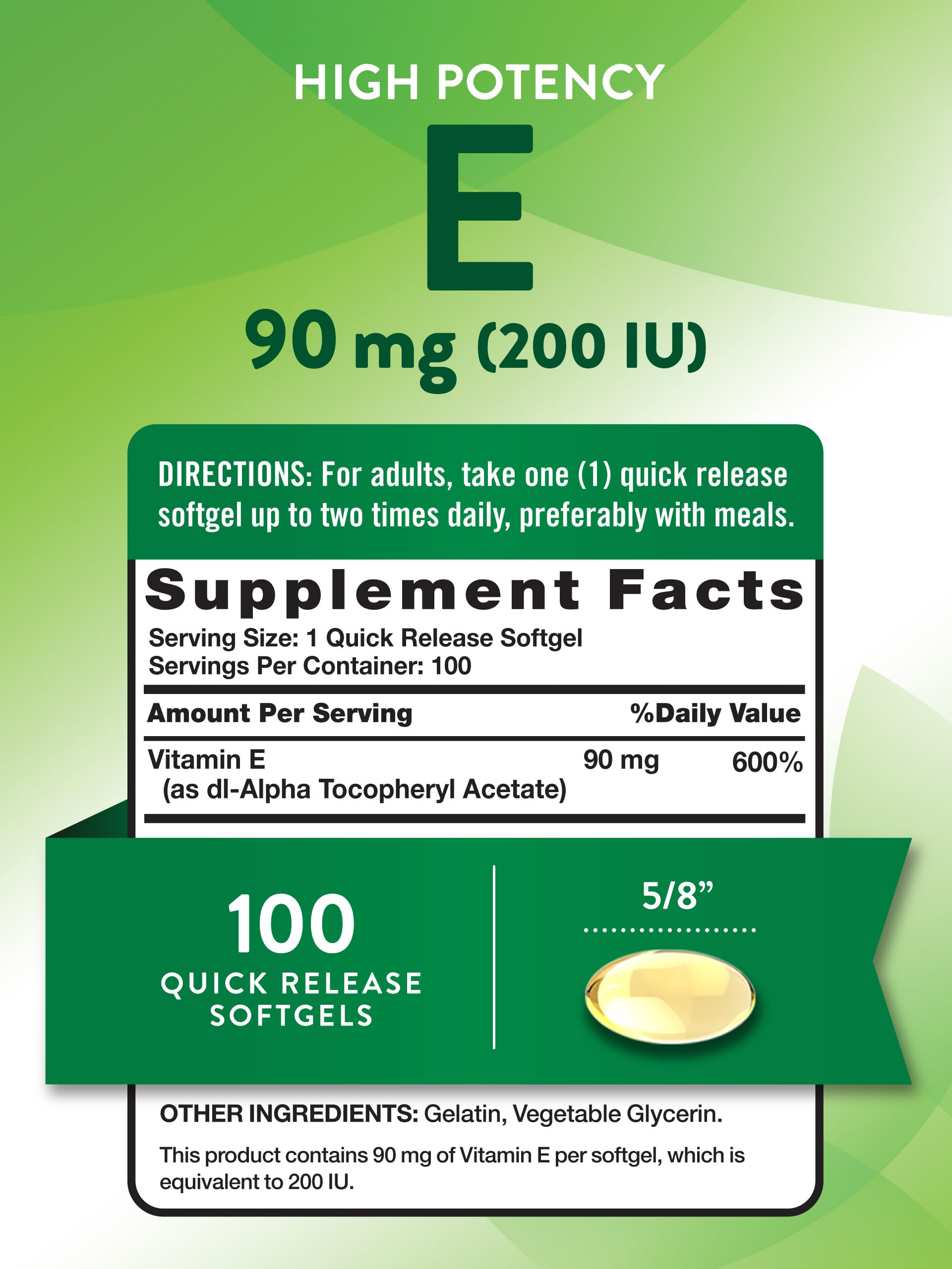 Close-up of Vitamin E softgels