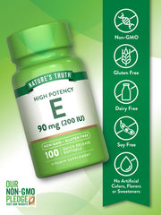One Vitamin E softgel close-up