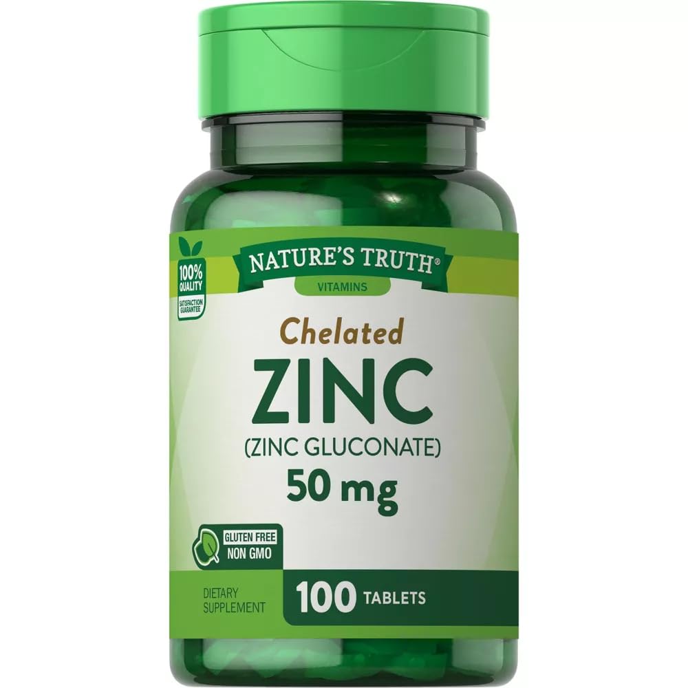 Nature's Truth Zinc 50 mg Chelated bottle label