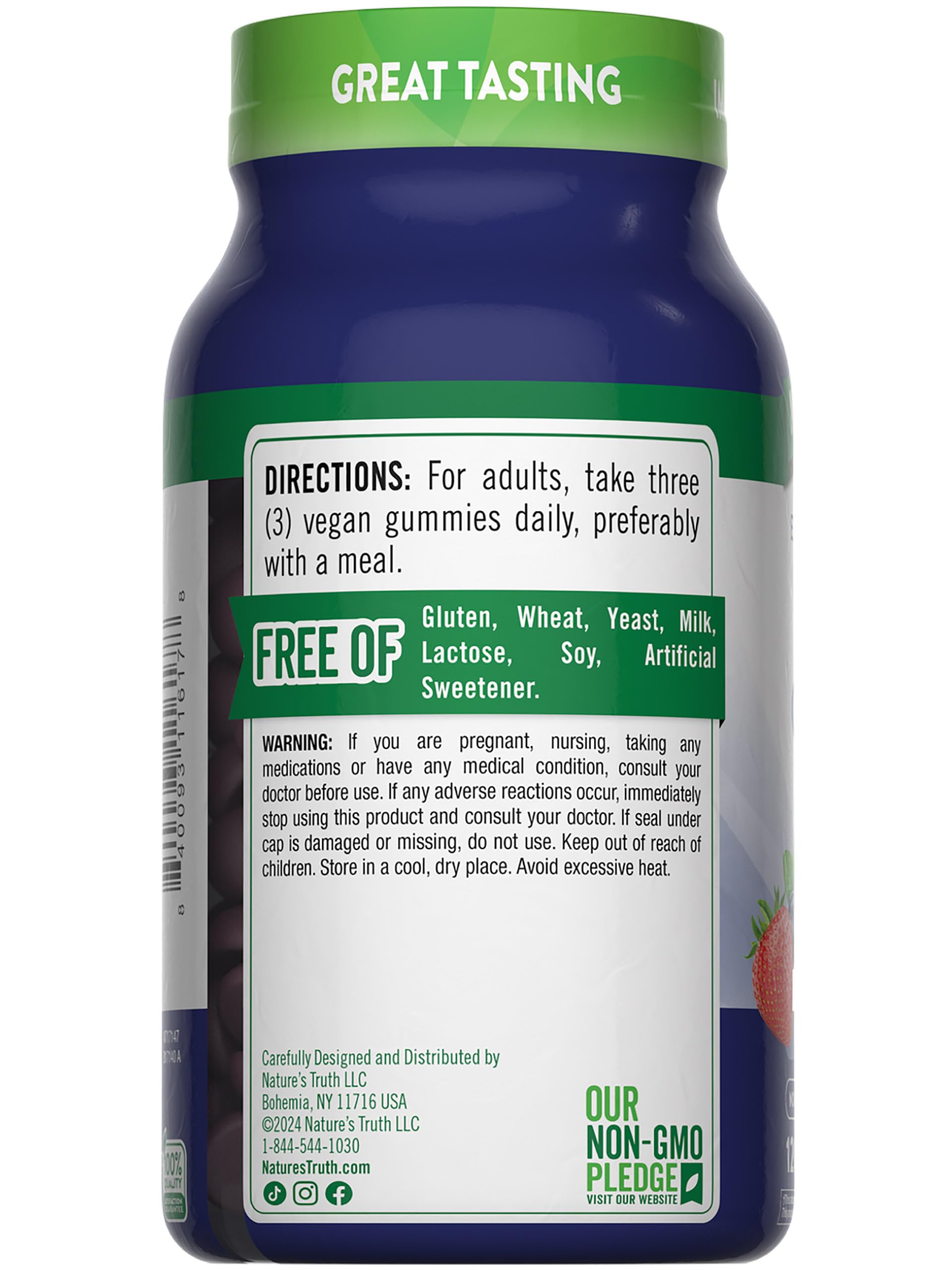 Healthy lifestyle concept with zinc gummies and berries