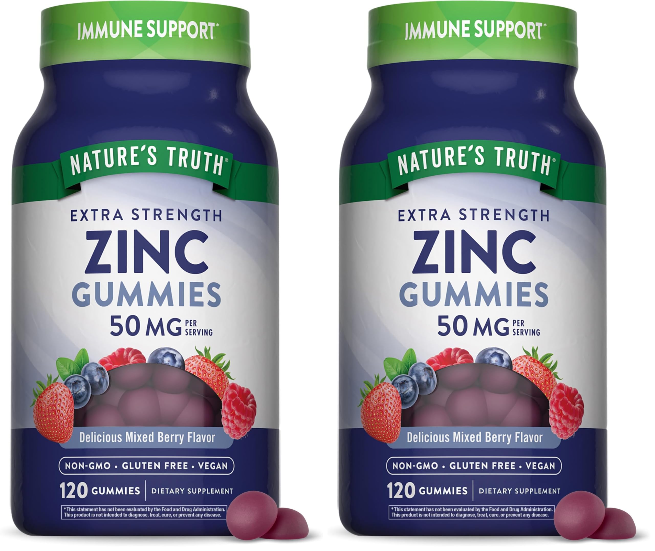 Nature's Truth Zinc Gummies for Adults bottle and packaging