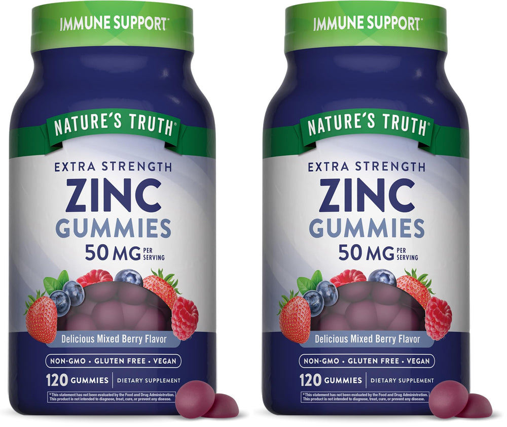 Nature's Truth Zinc Gummies for Adults bottle and packaging