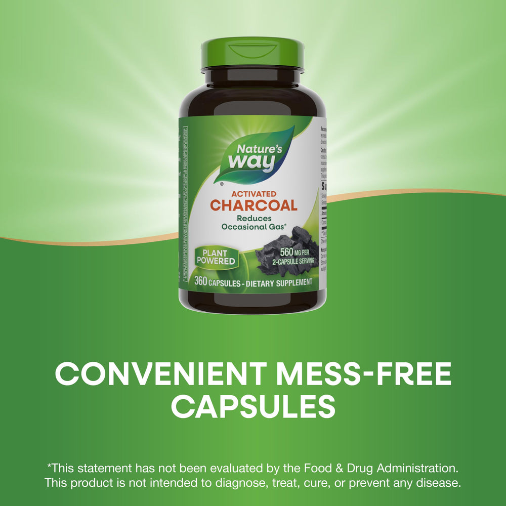 Front view of Nature's Way Activated Charcoal bottle