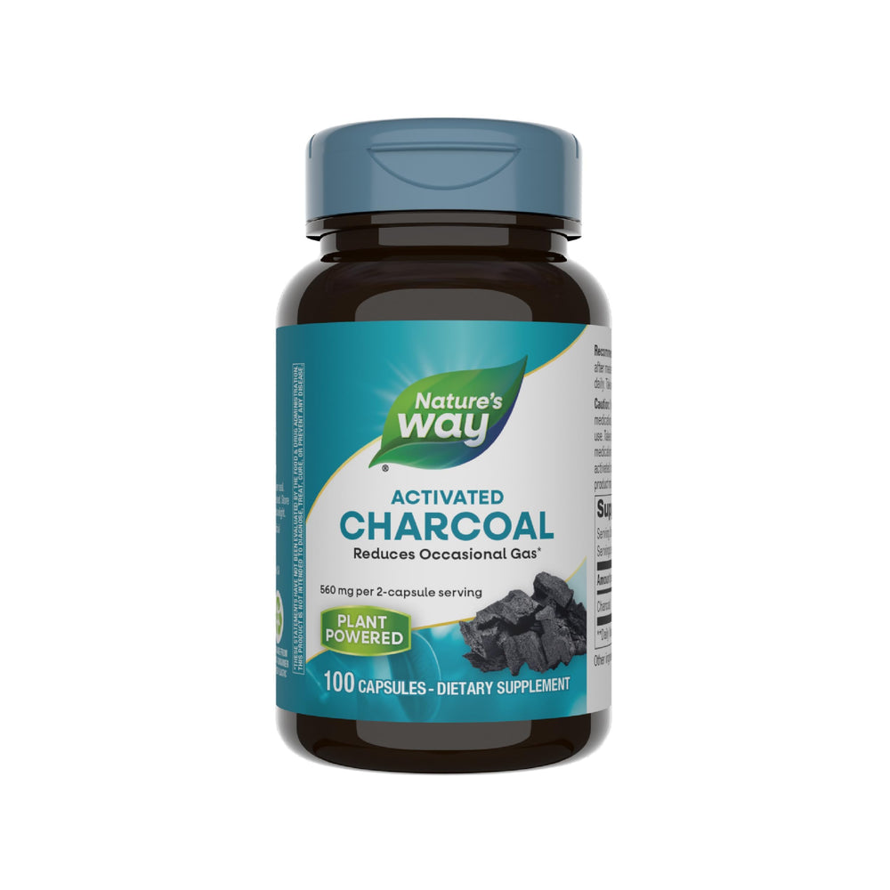 Bottle of Nature's Way Activated Charcoal 100 capsules