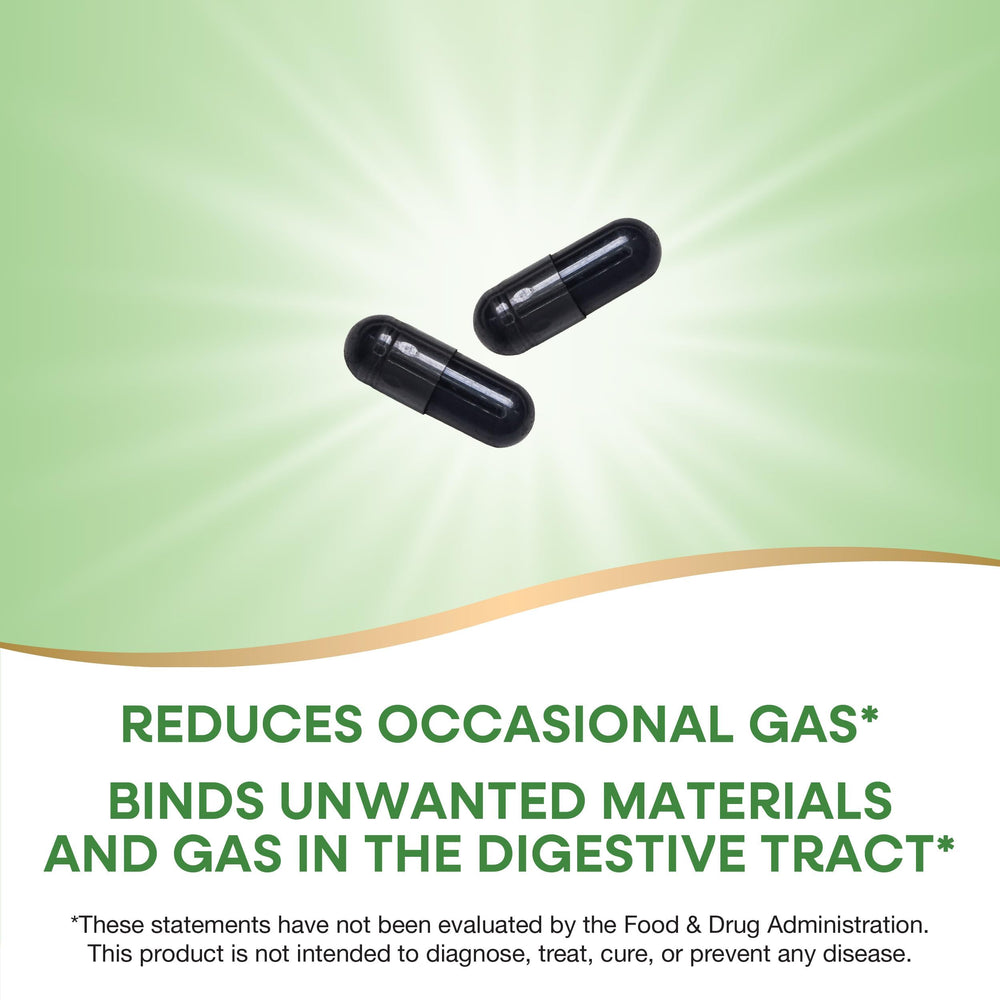 Gluten-free label on Nature's Way Activated Charcoal bottle