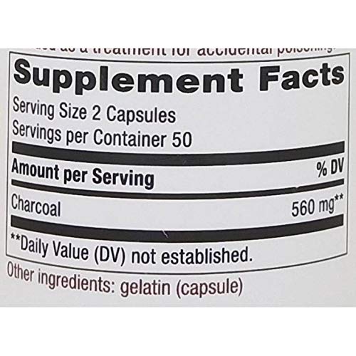 Activated charcoal capsules for Nature's Way Hi Po