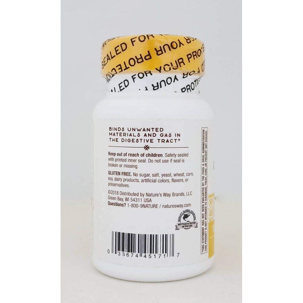 Supplement facts and ingredients for Nature's Way Activated Charcoal Hi Po