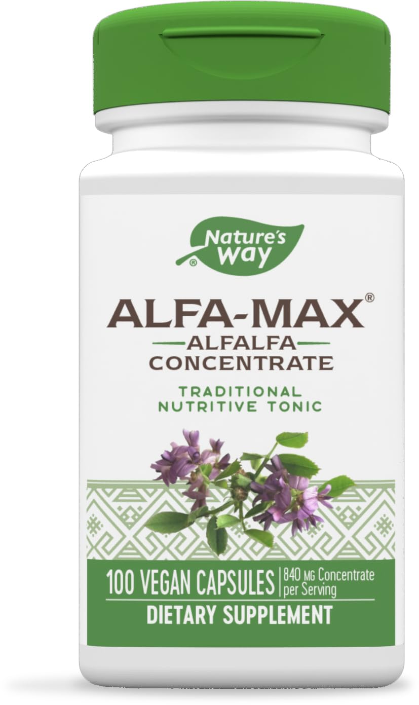Nature's Way Alfa-Max Alfalfa Supplement bottle with label