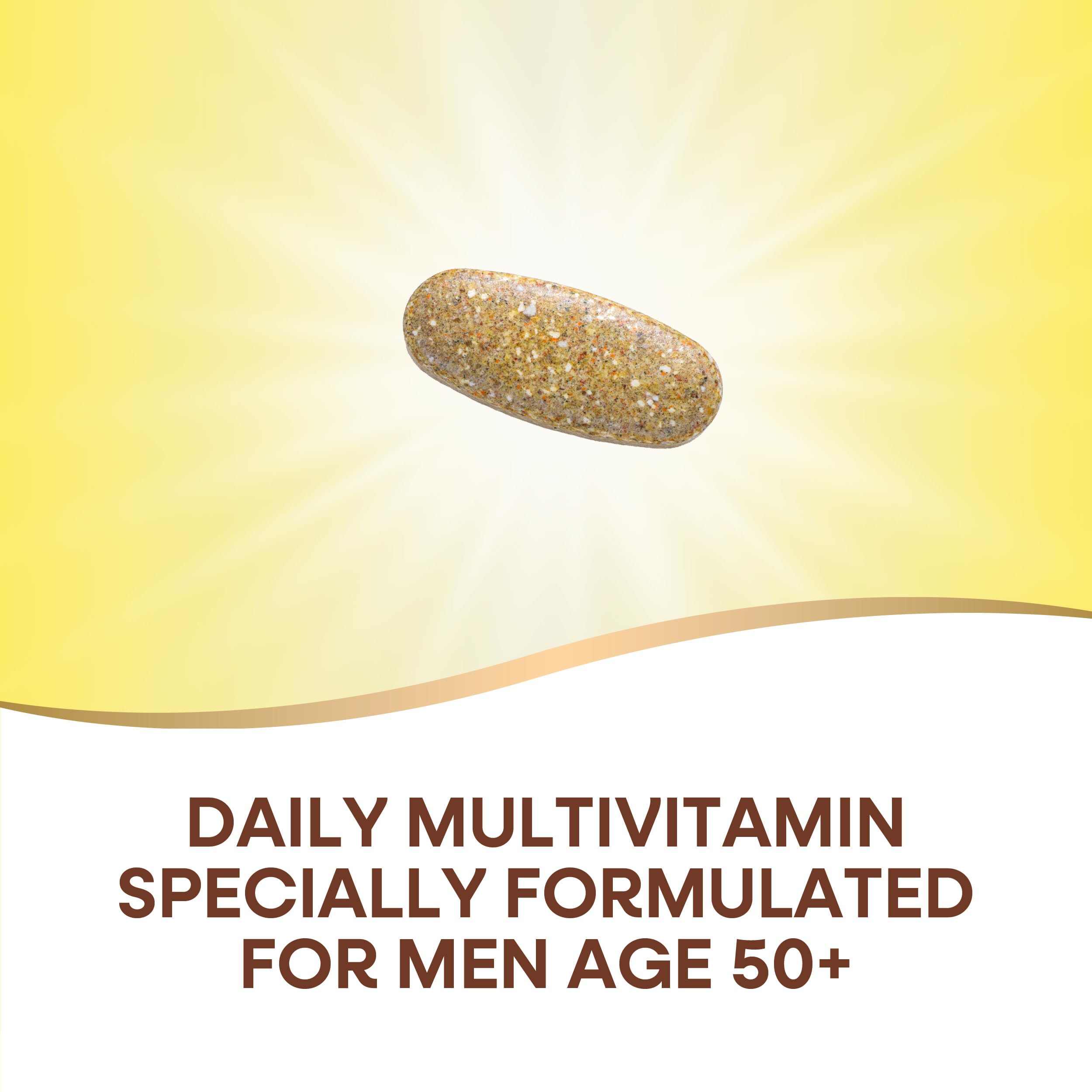 Back label with supplement facts on Nature's Way Alive! Men's 50+ Ultra Multivitamin