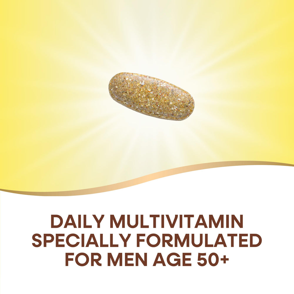 Back label with supplement facts on Nature's Way Alive! Men's 50+ Ultra Multivitamin