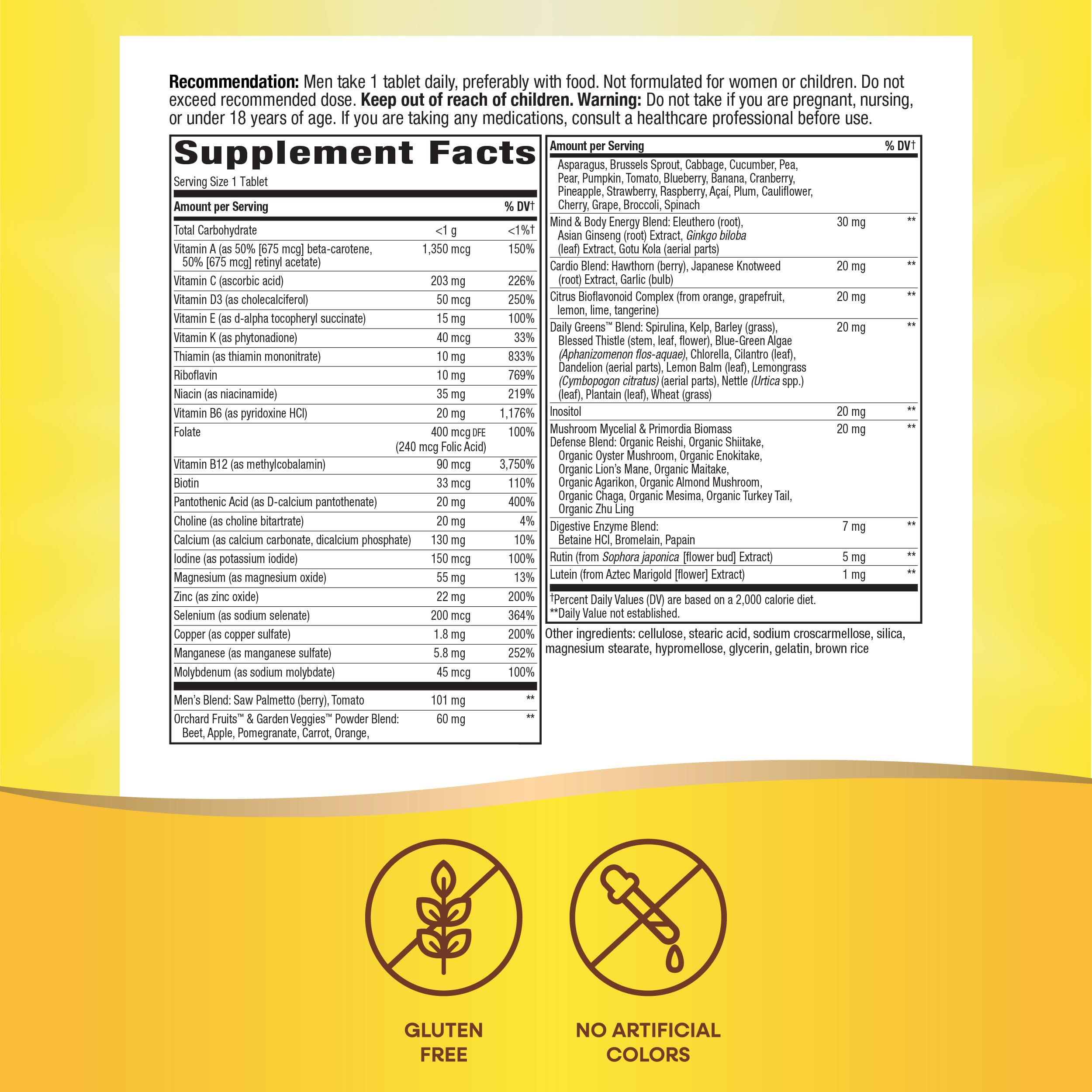 Illustration of plant-based blends on the product label