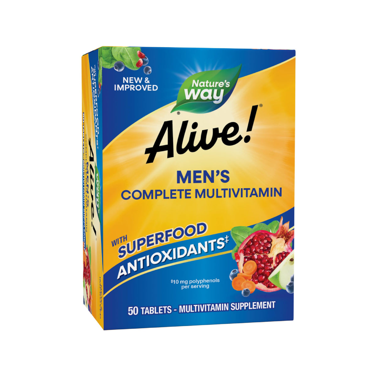 Front view of Nature's Way Alive! Men's Complete Multivitamin bottle