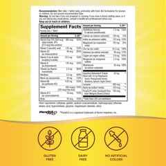 Close-up of label showing vitamins and minerals
