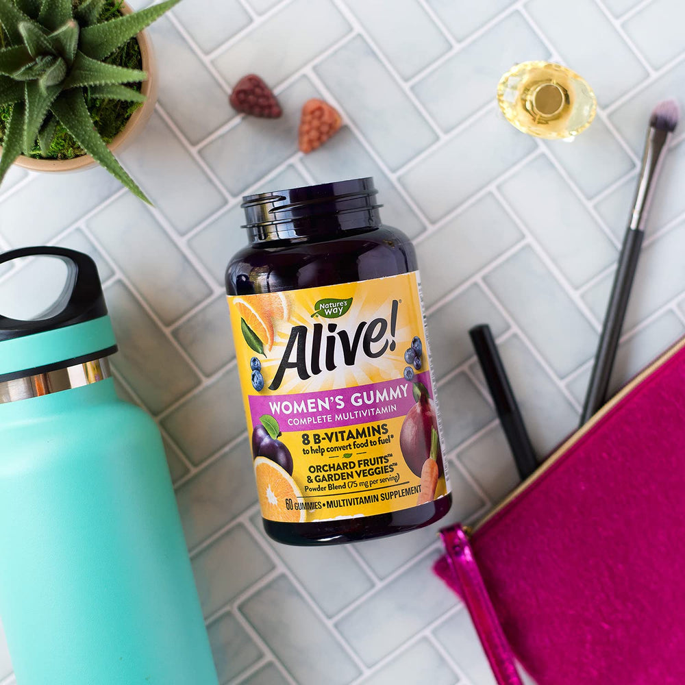 Packaging front and back view of Nature's Way Alive! gummies 2-pack