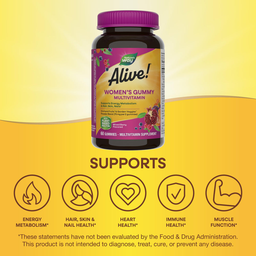 Hair, skin and nails benefit illustration for Alive! gummy vitamins