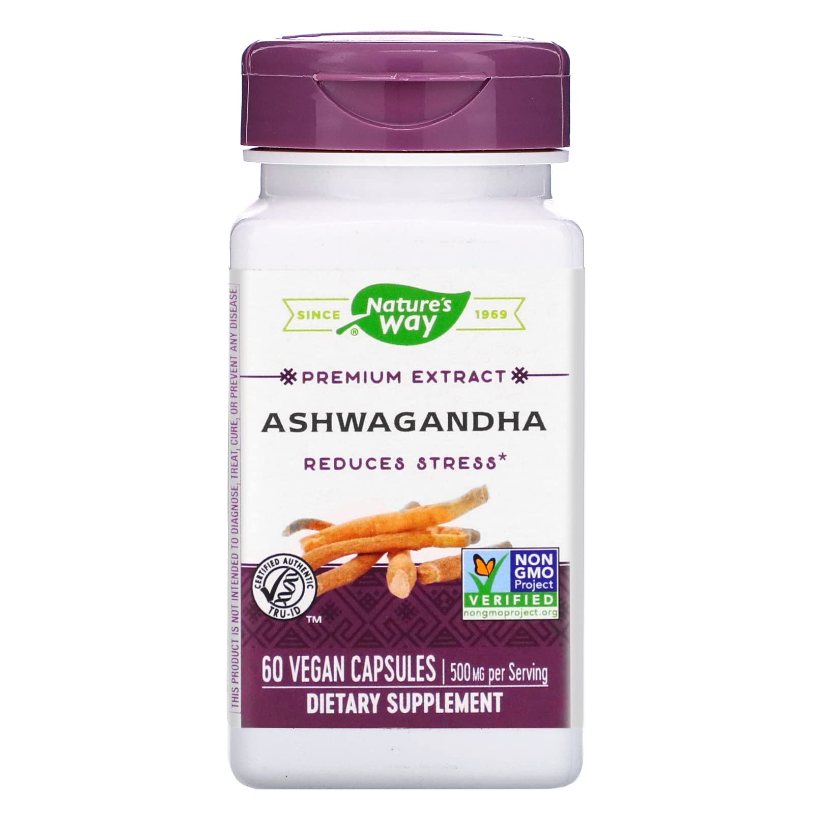 Bottle of Nature's Way Ashwagandha 60 capsules