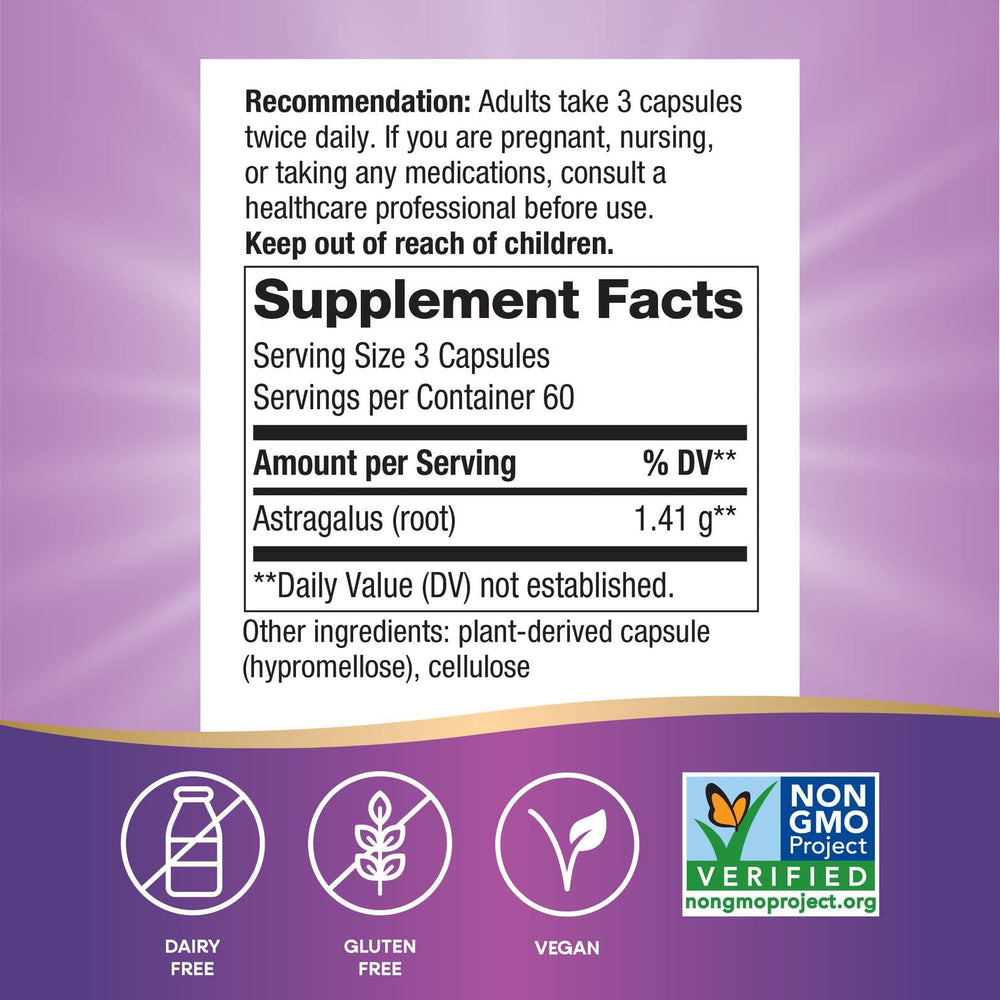 Close-up of bottle label highlighting 1,410 mg per 3-capsule serving