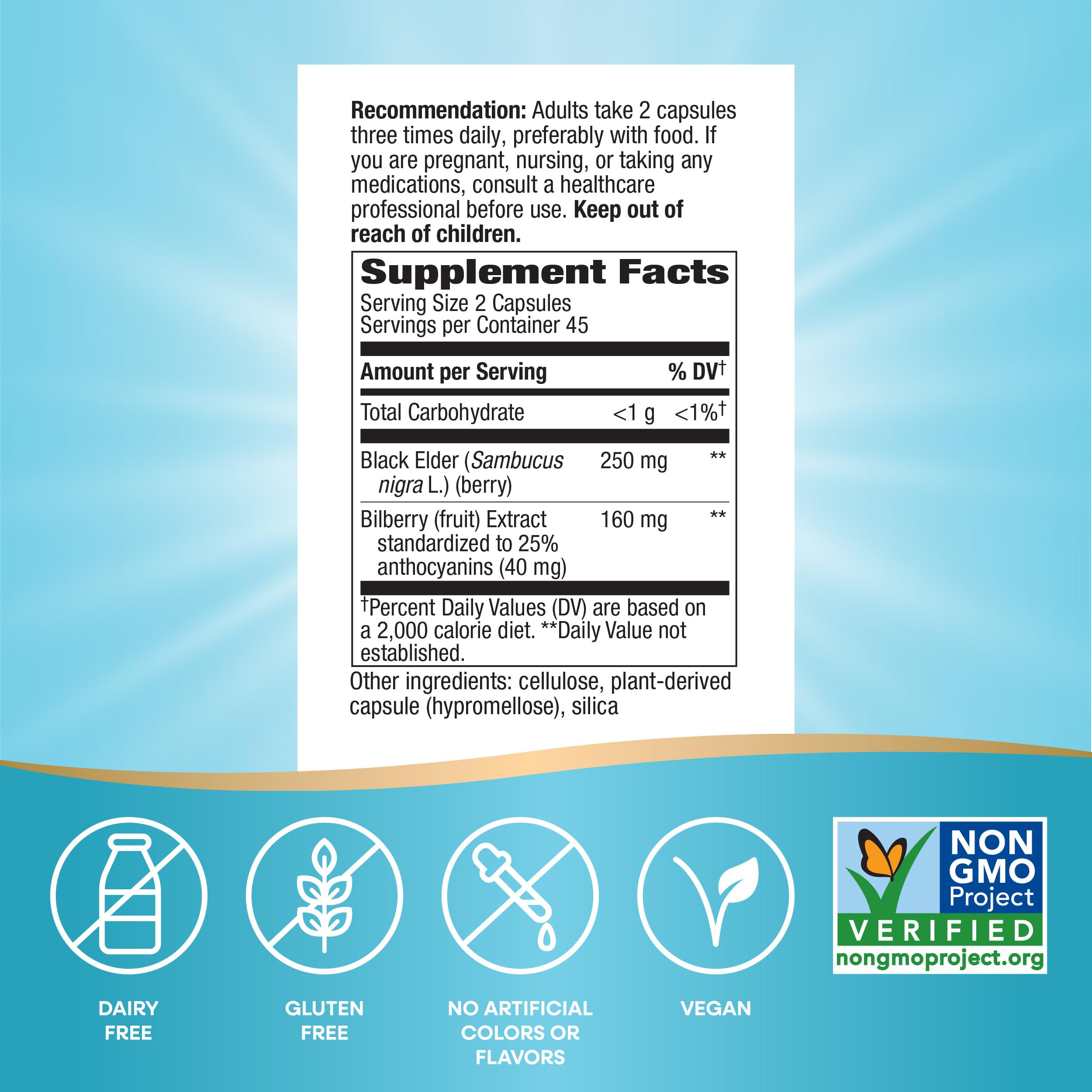 Dosing instruction: 2 capsules three times daily with food