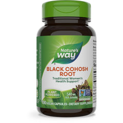 Nature’s Way Black Cohosh Root bottle label showing 540 mg per capsule