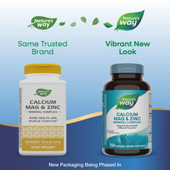 Front label of Nature's Way Calcium Magnesium & Zinc Mineral Complex