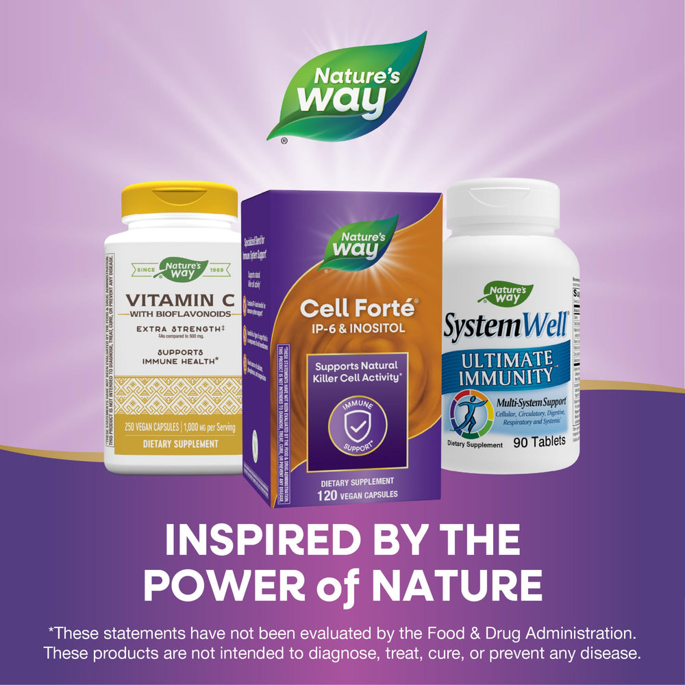 Nature's Way supplement label close-up showing nutrients and directions