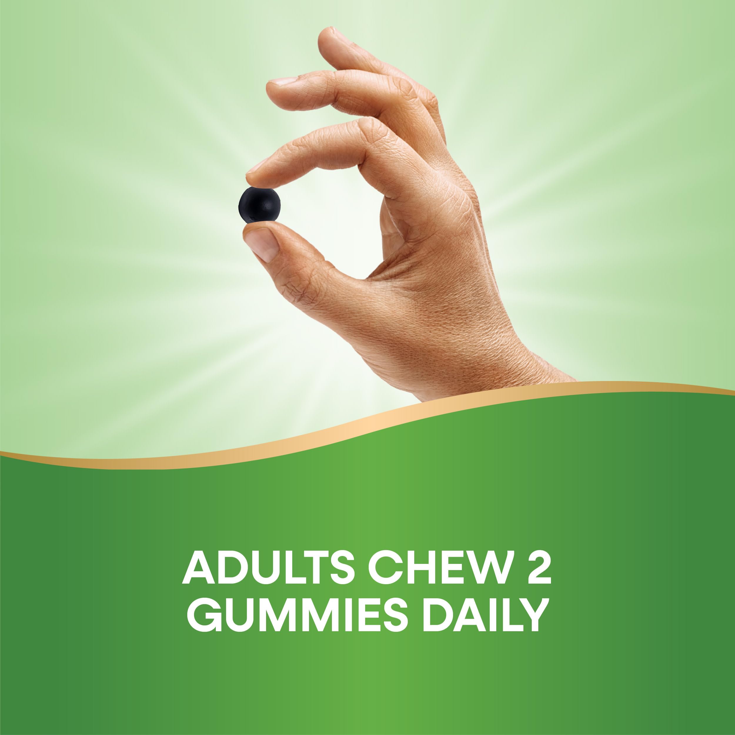 Adults chew two gummies daily dosage guidance