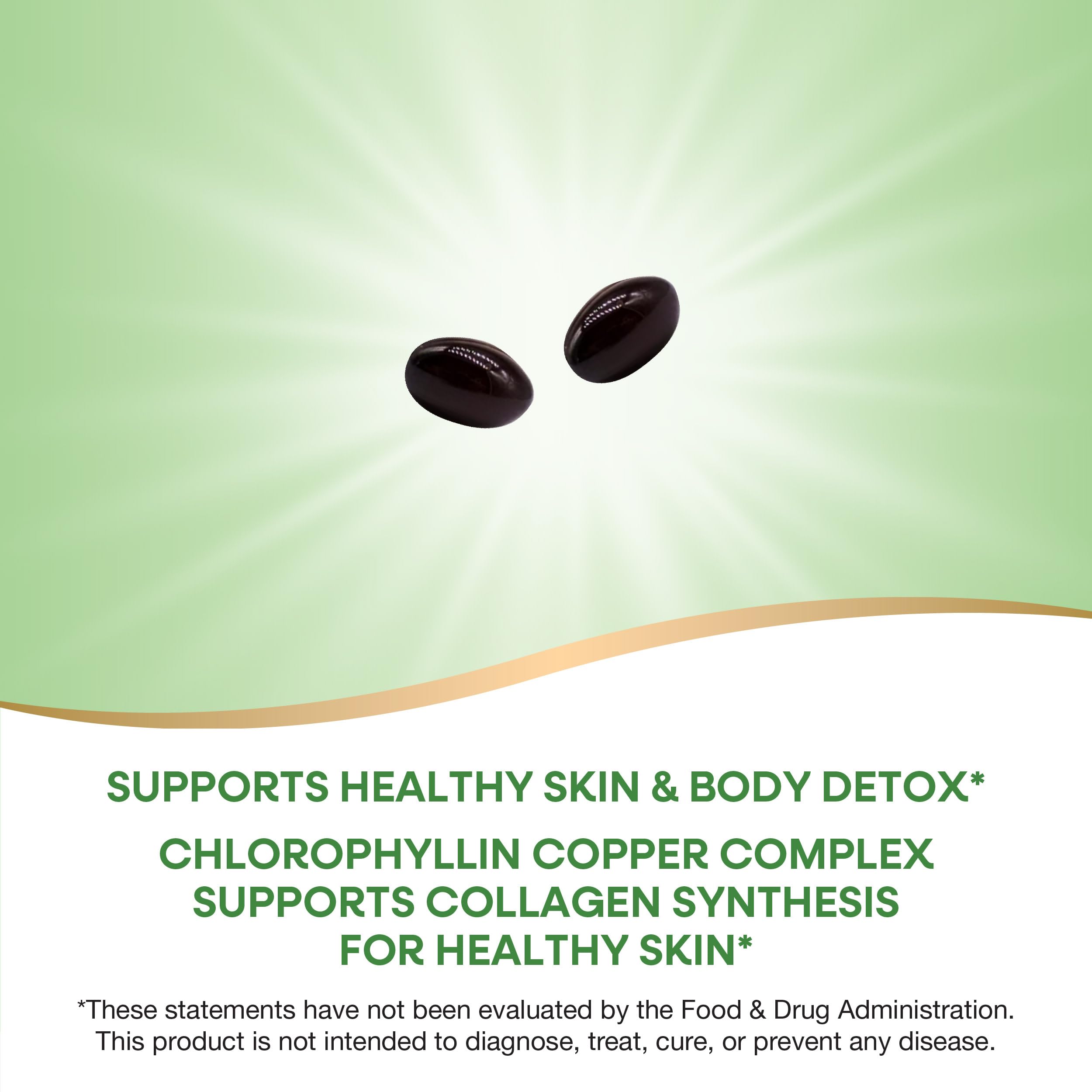 Nature's Way Chlorofresh internal deodorant concept shown with softgels.