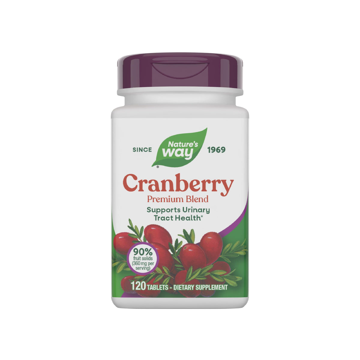 Nature's Way Cranberry Premium Blend bottle with 120 tablets