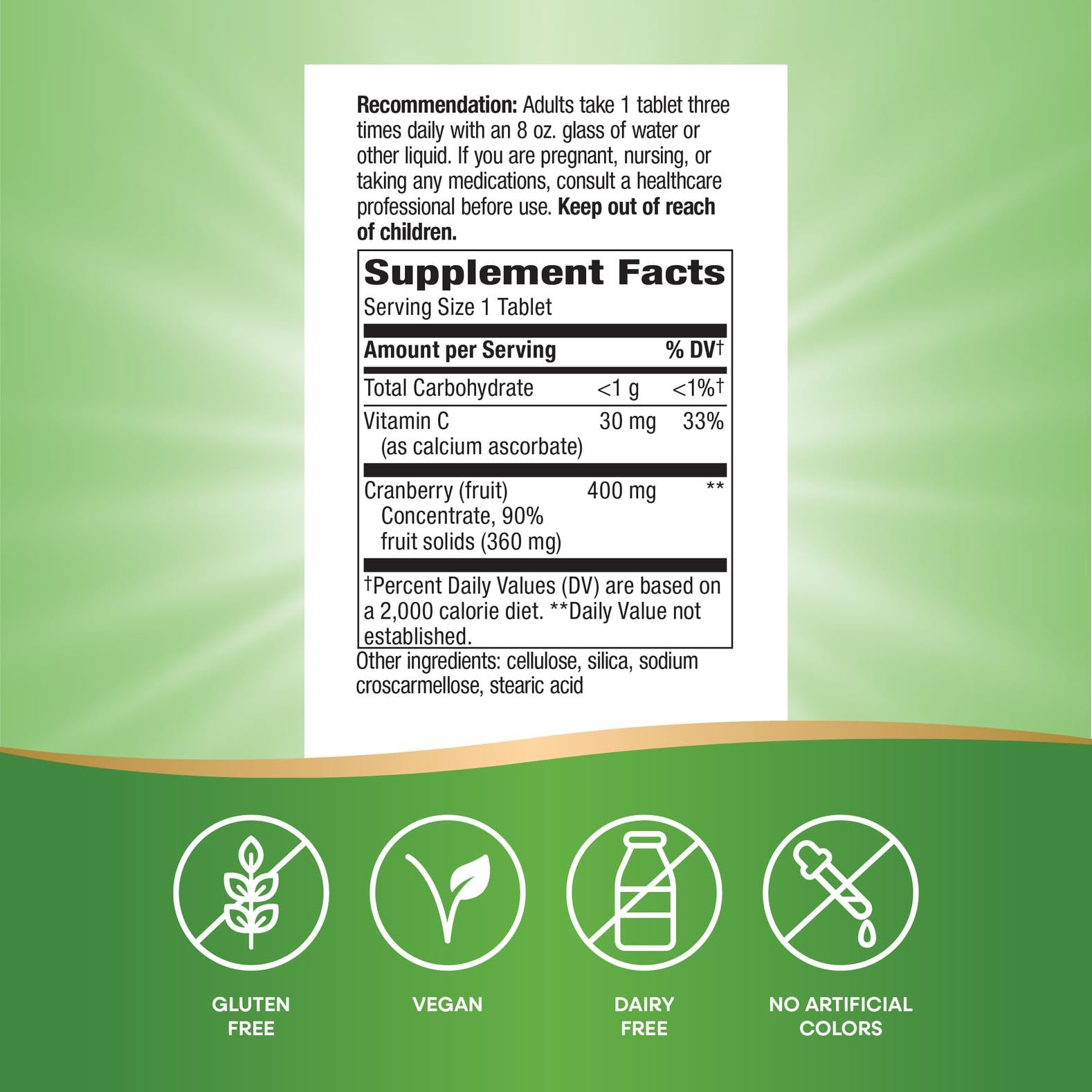 Close-up of cranberry fruit concentrate (400 mg per serving) in the formula