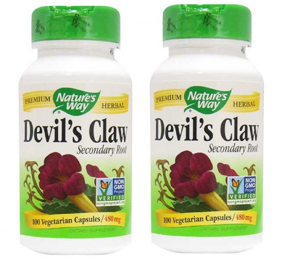 Nature's Way Devil's Claw Root 960 mg per serving bottle with 100 capsules (Pack of 2)