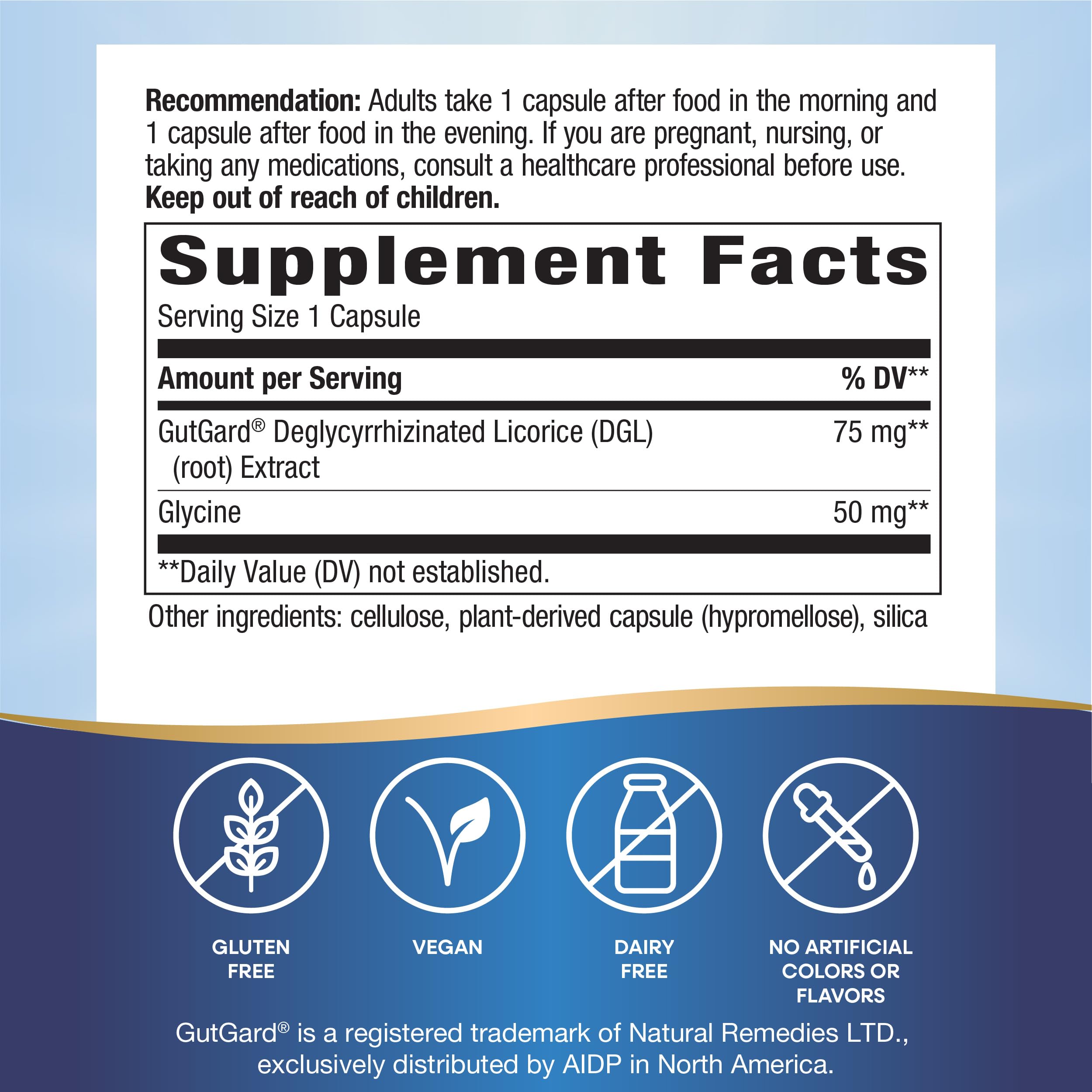 DGL Ultra capsules arranged in bottle for vegan digestive support