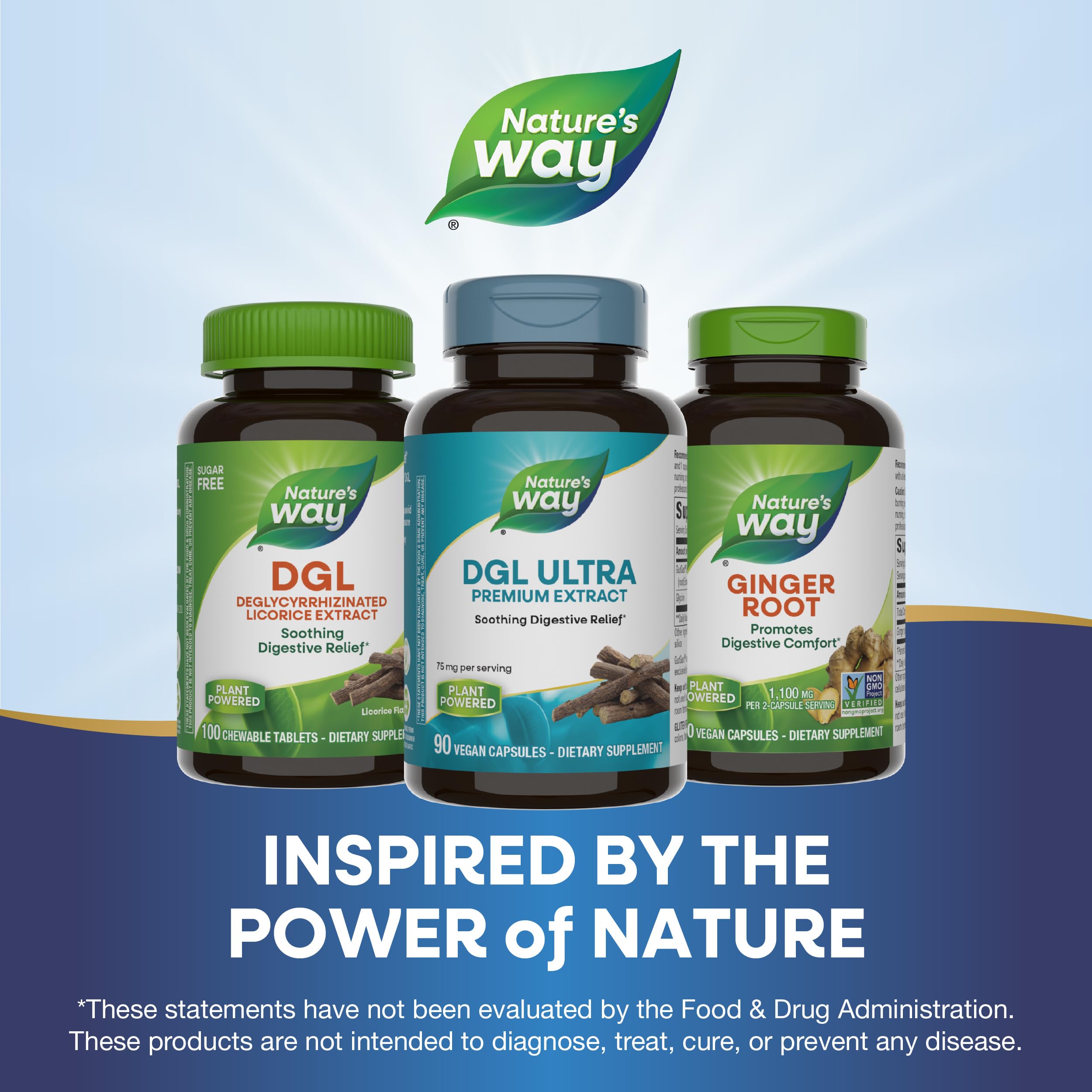 Packaging variations of Nature's Way DGL Ultra bottles