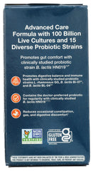 Close-up of label showing 100 billion CFUs and 15 strains