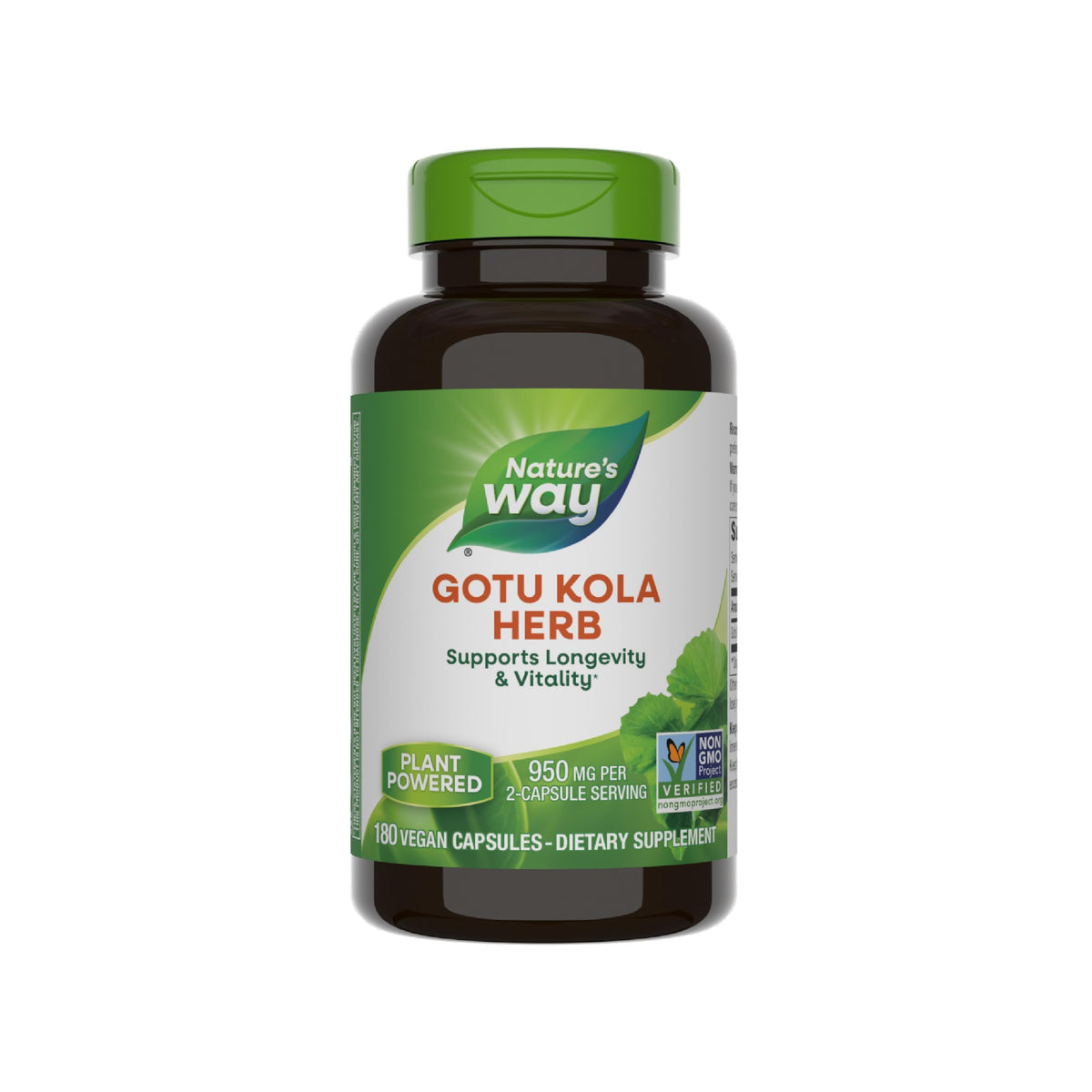 Bottle of Nature's Way Gotu Kola 180 capsules