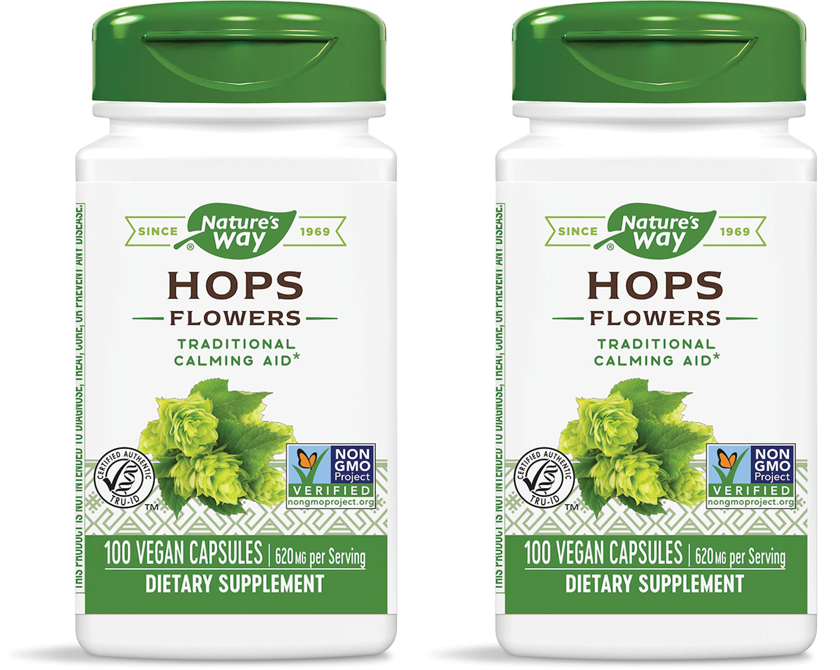 Nature's Way Hops Flowers bottle with label